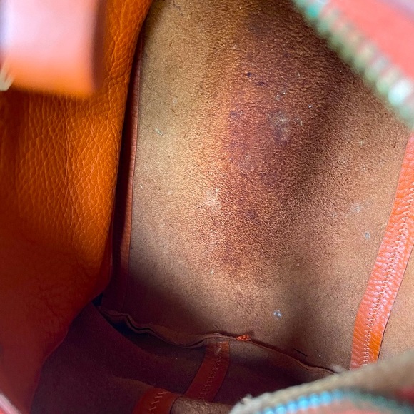 Vintage Miu Miu Y2K  Orange Pebbled Leather Handbag with Brass Studs - Picture 13 of 13